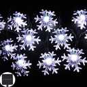Solar Christmas String Lights Outdoor Waterproof  Solar Snowflake Christmas Fairy Lights Decorations For Garden Patio Yard Porch Wedding Party Decor