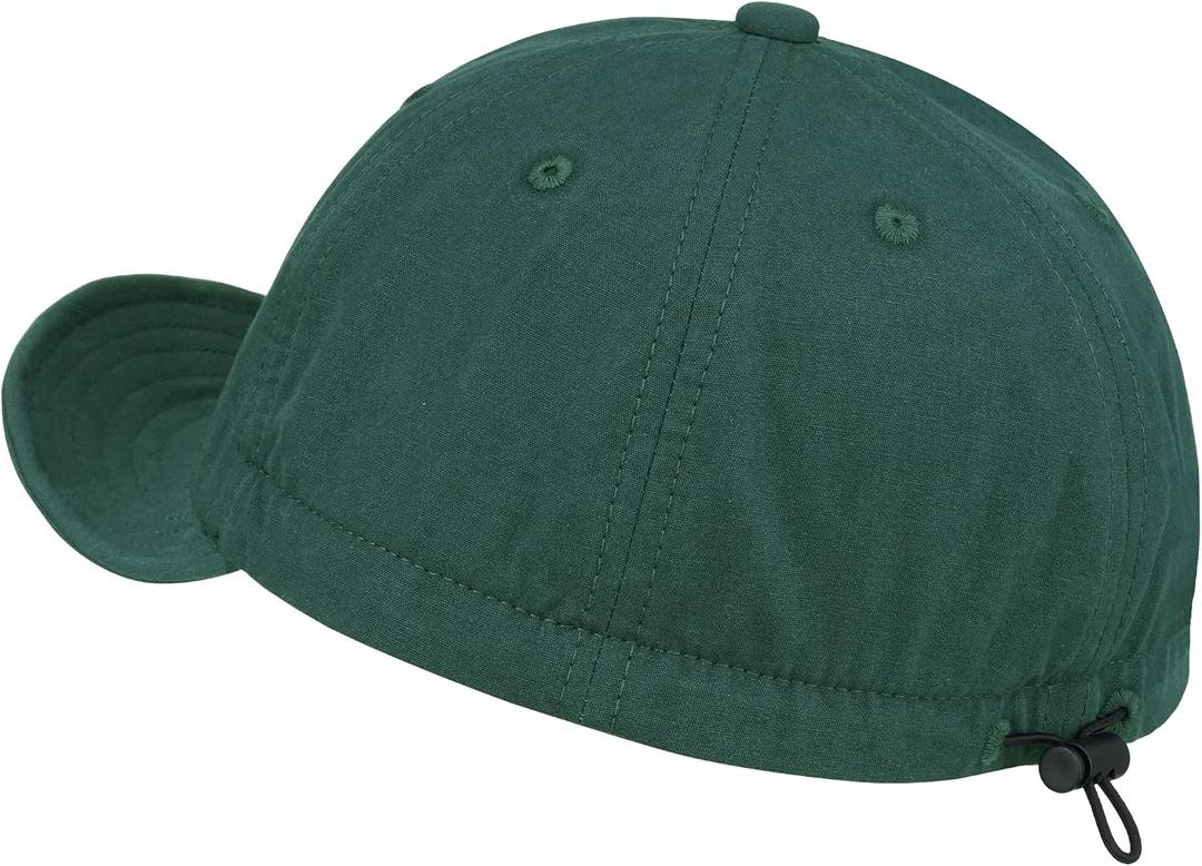 Croogo Soft Short Brim Baseball Cap Washed Cotton Dad Hats Casual Trucker Hat Fashion Flat Bill Hat Urban Street Umpire Caps (Black)