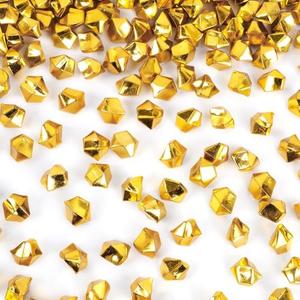 Nyuemystery 1000PCS Acrylic Gold Nuggets Faux Rocks 0.55 x 0.43 x 0.47 Inch for Vase Fillers, Table Scatter, Centerpieces, Party Wedding DIY Crafts Decorations