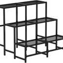 Garden 4 you 3 Tier Large Metal Plant Stand, Garden Display Shelf Flower Pot Holder Storage Organizer Rack for Indoor Home Outdoor Patio Balcony Yard( Black,Rectangle)