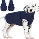 AOFITEE Dog Anxiety Calming Hoodie, Thunder Jacket for Dogs Anxiety, Breathable Calming Shirt for Fireworks, Thunder, Travel, Separation, Pet Hoodies for Noise Block & Ear Protection, XS (Navy Blue)