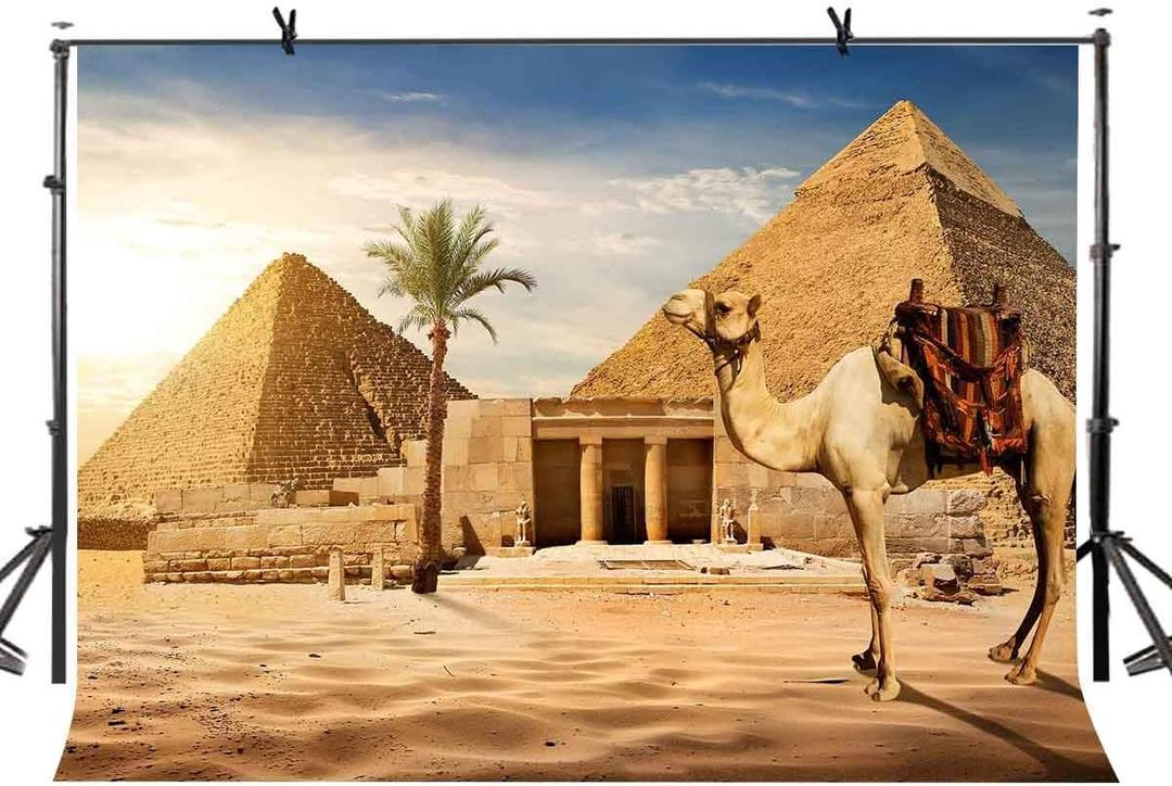 7x5ft Pyramid Backdrop Ancient Civilization Country Egypt Pyramid Camel Photography Backdrop Photo Photography Background Props Studio Indoor Decorations LY102