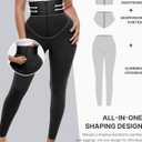 SHAPELLX Leggings for Women Tummy Control High Waisted Shapewear Leggings Non-See-Through Workout Compression Pants (Black, M)
