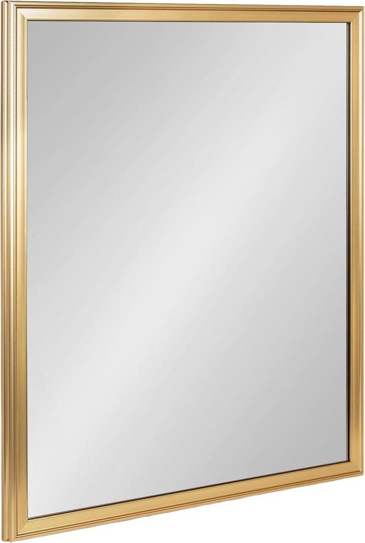 Kate and Laurel Colette Traditional Framed Rectangle Bathroom Vanity Mirror, 24 x 30, Gold, Classic Rectangular Bathroom Mirror for Over Sink or for Use as Entryway or Living Room Decor