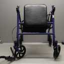 Drive Medical 10257BL-1 4 Wheel Rollator Walker With Seat, Steel Rolling Walker, Height Adjustable, 7.5" Wheels, Removable Back Support, 300 Pound Weight Capacity, Blue