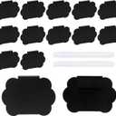 Labels for Storage Bins, 12PCS Black Labels with White Markers, Basket Labels Clip On, Storage Bin Labels for Fabric Storage Bins Removable Labels for Storage Bins Clip On Labels Tags for Labeling