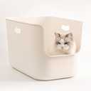 SpaceTime Extra Large Litter Box with High Sides,22.64"14.76"13.98" XL Multi Cat Litter Pan for Kitty,Cat Boxes for Indoor Cats,Jumbo Litter Boxes for Big Cats,Anti-Splashing,Easy to Clean