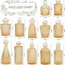 SUPMIND 12pcs Glass Bud Vase Set, Small Gold Amber Flower Vases for Centerpieces in Bulk, Mini Vintage Vase for Wedding, Home,Table Decoration