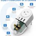 2 Pack European Travel Plug Adapter, CHUAFIUR US to Europe Plug Adapter with 2 Outlets 3 USB Charging Ports, PD 20W Fast Charger with Type C Travel Essentials to Most EU Spain Italy France Germany