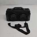 iLive Electronics IBB503B Portable Bluetooth Boombox with FM Radio and 2 Microphone Inputs, Color Changing LED Lights, Carry Strap, Black