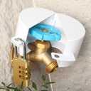 Faucet Locks Outdoor,Water Faucet Lockmade of Metal Suitable for Garden Faucets,Hose Bib,Water Hose,Hose Spigot Prevent Water Bandit(White with Padlock)