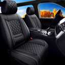 Fit HRV Car Seat Covers Compatible with Honda HR-V 2016-2025-Waterproof Breathable Leather Automotive Seat Cushions Protector, Airbag Compatible, Reinforced Sewing, Full Set 5 Seats (Black)