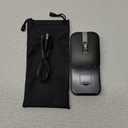 Bluetooth Arc Travel Mouse - BT & 2.4G Wireless Dual Mode, Rechargeable Slim Rotatable Portable, 1000/1600/2400 DPI, USB Optical Computer Silent Mouse for Microsoft Laptop PC Chromebook Tablet -Black