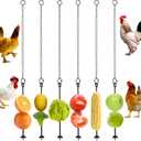 winemana 6Pcs Chicken Vegetable Hanging Feeder Toy for Coop, Chicken Treat Holder Veggies Fruit Skewers for Hens, Chicken Coop Accessories Outdoor, Foraging Toy for Large Birds