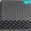 Yes4All 24SQFT-120SQFT Puzzle Exercise Mat for Home Gym, EVA Interlocking Foam Floor Tiles with Border for Workout Equipment (Black)
