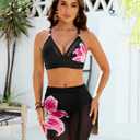 Blooming Jelly Womens High Waisted Bikini Sets Two Piece Tummy Control Swimsuits 2026 Mesh Swim Skirt Bathing Suit (L)