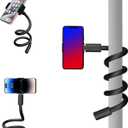 YKI Flexible Phone Holder for Stroller, Treadmill, Wheelchair, Desk & More, Flexible Phone Stand for iPhones/Smartphones up to 3.5 Wide, 20 Long Arm Gooseneck Portable Phone Mount