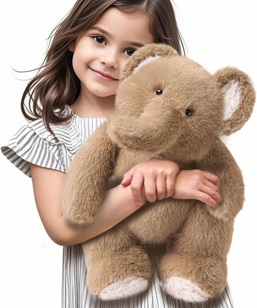 iPlay, iLearn Elephant Stuffed Animal, Soft Baby Plush Elephant Toy, Infant 18" Big Cute Fluffy Animal Toy, Nursery Bedtime Huggable Birthday Easter Basket Gift for Toddlers Girl Boy Kid Age 0 and up