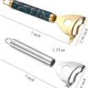 Cob Gobbler Corn Peeler Heavy-Duty Stainless Steel Corn Cob Stripper Tool,Corn Remover For Corn On The Cob,High-Efficiency Corn Stripper,Sharp Serrated Blade,Ergonomic Non-Slip Grip (1, Golden)