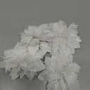 GREENTIME 12 Pcs Glitter Poinsettia 5.5" Artificial Flowers Christmas with Clips Stems Xmas Tree Ornaments for New Year Party Stairs Fireplace Porch Balcony Garden Church Wreath Decoration (White)