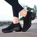 Non Slip Work Shoes Women, Walking Shoes Women, Work Gym Nurse Mesh Casual Fashion Sneakers Comfort Breathable Lightweight (All Black, Adult, Women, 6.5, Numeric, US Footwear Size System, Medium) (Black, S)