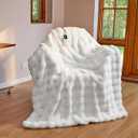 IUUI Electric Heated Blanket Throw 50''x60'', Luxury Faux Rabbit Fur Heating Throw Blankets, Fast Heating with 1/2/4/6/8/10 Hours, Overheat Protection, Quick Heating, Memory Function, Gift-Ready Design