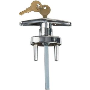 Garage Door Lock T Handle Replacement with 2 Keys for 3/8 to 2 Inch Thick Doors, Secure Locking Mechanism, 3/16-Inch Post, 3 1/4-Inch Shaft Length, Easy Installation