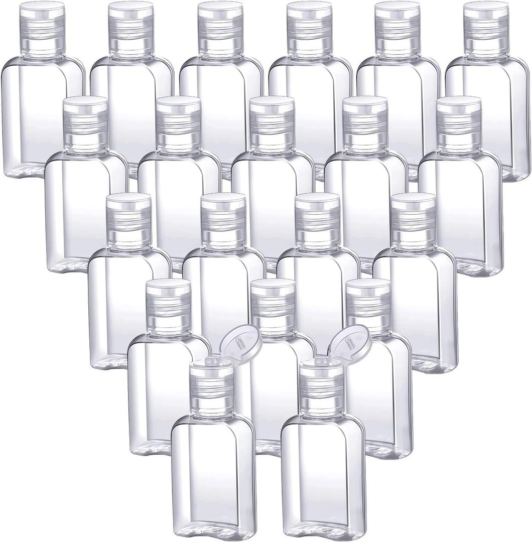 Boao 30 Pcs 1 oz/30 ml Portable Travel Bottle Clear Plastic Empty Bottle Refillable Reusable Containers for Travel Outdoor Camping Business Trip