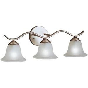Kichler Dover 22.5" 3 Light Vanity Light with Etched Seeded Glass in Brushed Nickel