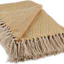 DII Diamond Throw Collection Cotton Woven, 50x60, Honey Gold