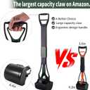 36" Tall Pooper Scooper for Large Dogs Heavy Duty, Long Handle Poop Scoop for Yard, Grass, Gravel, Dog Poop Grabber with High Strength Material and Extra Wide Grip (Dark Green)