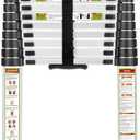 RIKADE Telescopic Ladder, 10.5 ft Aluminum Telescoping Ladder with Non-Slip Feet and Stable Hook, Portable Extension Ladder for Household and Outdoor Working, Max Load 330 lb, Aluminum