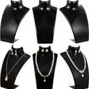 AceOrbit 6 Pcs Acrylic Necklace Display for Vendors, Jewelry Bust Stand Holder, 7.87 x 5.12 x 2.36 Inch Jewelry Display Mannequin for Earrings Necklace, Retail Store & Trade Shows(Black)