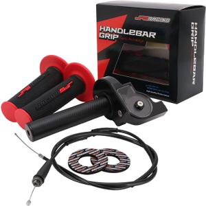 JFG RACING Motorcycle Throttle Assembly,7/8" 22mm Quick Twist Throttle Grips With Throttle Cable Aluminum Alloy Universal For CRF50 KLX SSR TTR 110 125 150 200 250cc Dirt Pit Bike ATV Mini Bike Black (Normal)