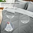 BEDELITE Twin XL Comforter Set 5 Pieces Bed in A Bag - Soft Microfiber Reversible Twin Extra Long Grey Bed Set with Comforters, Sheets, Pillowcase & Sham, Cozy Bedding Sets for College Dorm Room