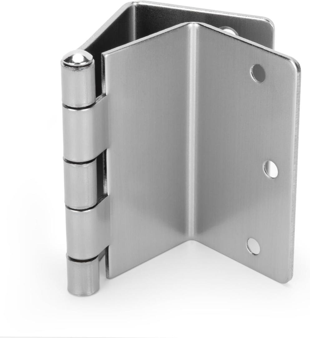 goldenwarm 3 Pack Satin Nickel Brushed Swing Clear Expandable Door Hinges, 3.5" Inch with 1/4" Inch Radius, Full Mortise Satin Nickel Brushed Offset Door Hinges