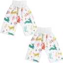 Waterproof Diaper Pants for Baby Kids, 2 Packs Absorbent Toddler Potty Training Pants Boys Girls Use Day Night (Rabbit M)