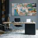 Large Framed Modern Abstract Wall Art Living Room Decor Wall Decorations Line Art Canvas Artwork for Office Home 29"x 58" Neutral Wall Art