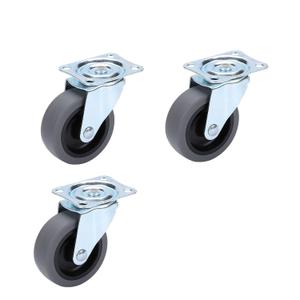 3 Inch Heavy Duty Casters Load 400 Lbs, Heavy Plate Casters, 360 Degree Swivel Casters for Furniture and Workbench Carts, Set of 3