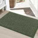 BEQHAUSE Dirt Trapper Door Mat 24" x 36", Non-Slip Washable Doormats Entrance Mat, Dirt Resistant and Absorbent Welcome Mat, Low Profile Floor Mats for Front Back Door and Entryway, Green