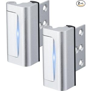 Husfunov  Home Security Door Lock,Childproof Door Reinforcement Lock,with 3" Stop Withstand 800 lbs,for Inward Swing Doors,Night Kids Safety Metal Flip Lock Deadbolt Latch (Silver)