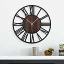 20 Inch Large Metal Wall Clock with Voice and Light Sensor Night Light, Glow in The Dark Non-Ticking Silent Battery Operated Decorative Oversized Wall Clock for Bedroom Living Room Decor