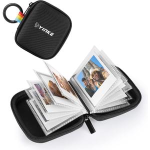 YINKE Pocket Photo Album for Polaroid Go Film and Polaroid Go Instant Mini Camera, Portable Travel Protective Photo Album Case Holds 40 Photos(Black)
