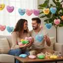 Vinsot 36 Pieces Valentine's Day Conversation Hearts Ornaments Plush Fabric Colorful Hanging Tree Decorations for Valentine's Day Exchange Gift Anniversary Party Decor