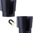 Universal Magnetic Cup Holder, Heavy Duty Plastic Drink Holder, Magnet Cup Holder for Bus Tractor Van RV, Vertical or Horizontal Mount, Fits Most Cups, Bottles, Cans, Tumblers, Black 2 Pack