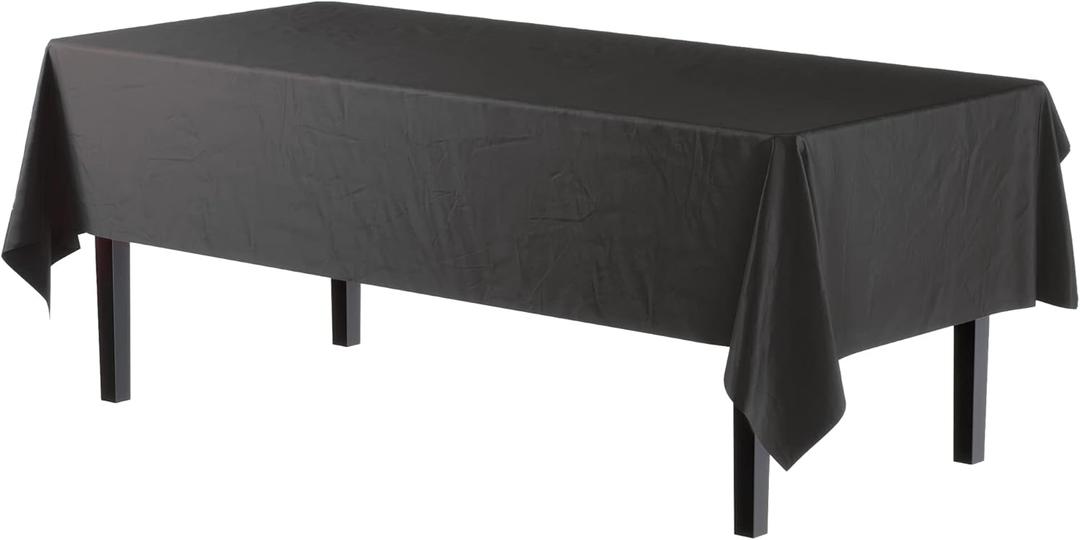 Premium Black Plastic  table cover 52" x 103" (Pack of 10)  