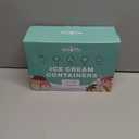 Walfos Ice Cream Containers for Homemade Ice Cream - 1.6 Quart & 8 oz. Set, Bonus Sealing Bands Keeping Silicone Lids Airtight, Reusable Ice Cream Tubs, Stackable Freezer Storage Container - Green