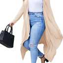 IN'VOLAND Women's Plus Size Cardigan Long Sleeve Open Front Drape Cardigans Lightweight Long, Cammel5XL (1X, Black)