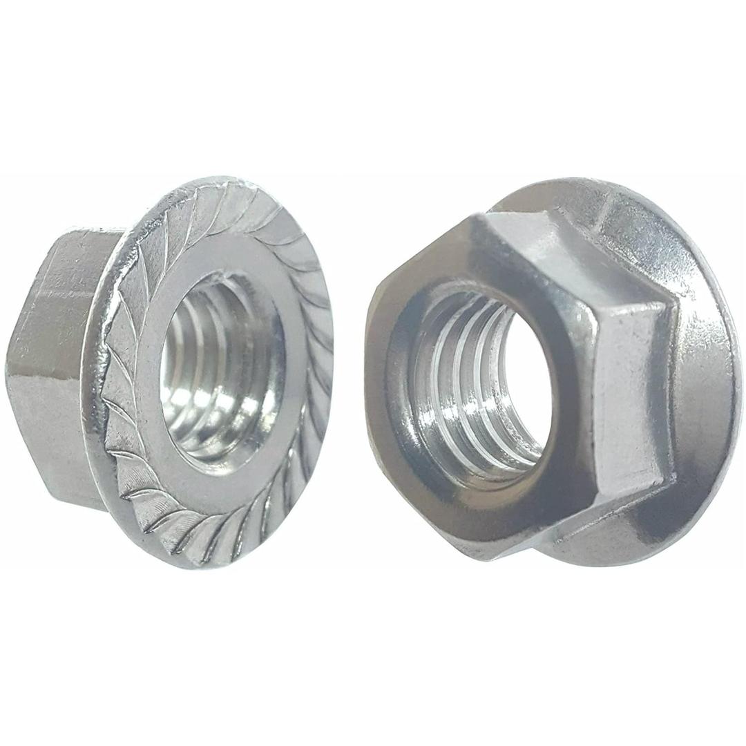 25 Qty 7/16-14 Zinc Plated Serrated Flange Hex Lock Nuts (BCP272)