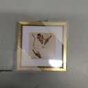 3x3 Picture Frame, Brass Metal Square Photo Frames with HD Glass, Fits 2x2 with Mat or 3 x 3 without Mat, Display for Wall and Table, 1 Pack